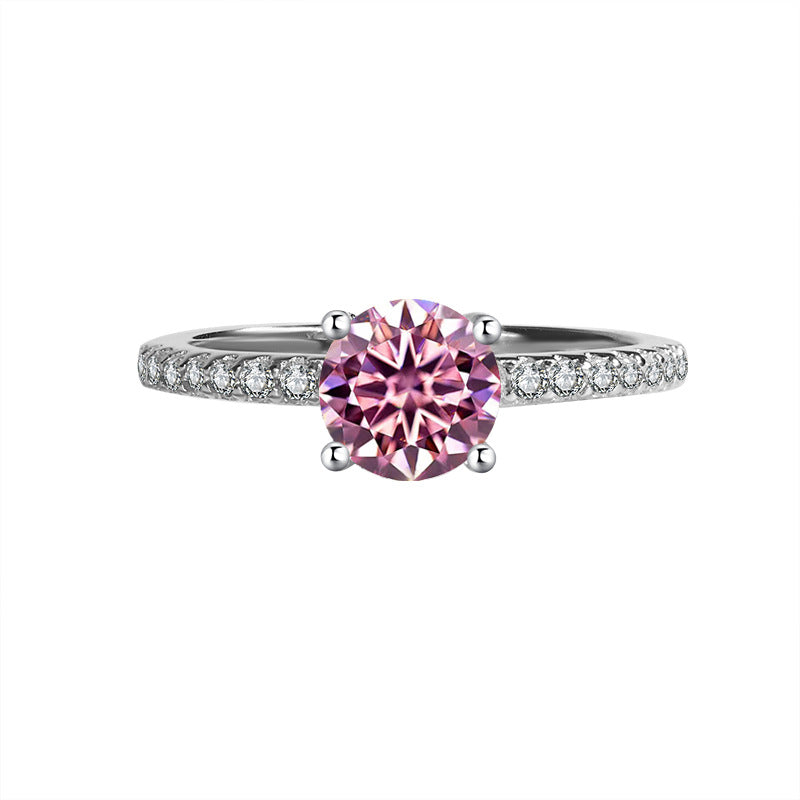 Exclusive for cross-border S925Silver Simple Four-Prong Moissanite High-End Fashion Birthday Gift Wedding Ring Factory Wholesale