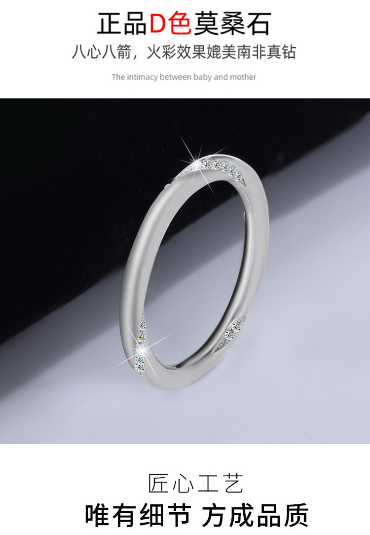 S925Sterling Silver Moissanite Mobius Ring Simple Full Diamond Women's Ring Fashion High-end Ring Factory Wholesale