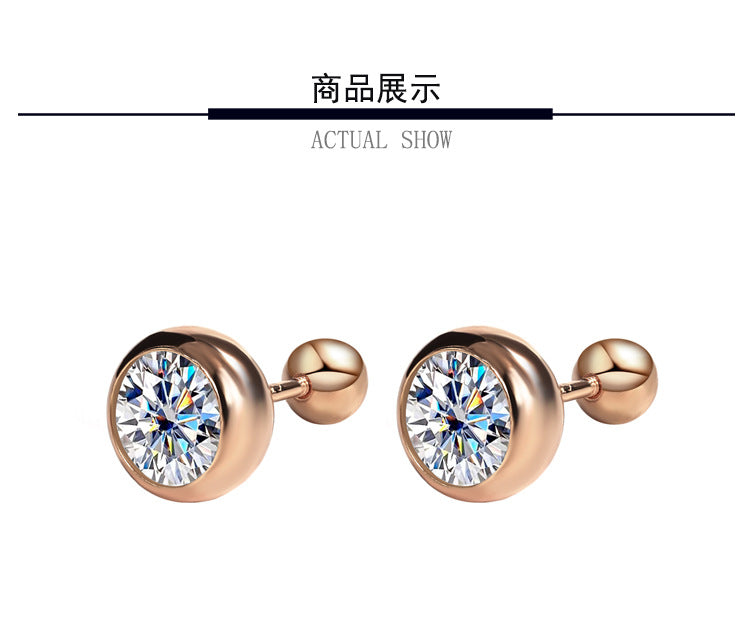 925Silver Moissanite Diamond Bubble Earrings for Women, Exquisite Super Sparkling Rose Gold Earrings, Elegant Fashionable High-end Earrings