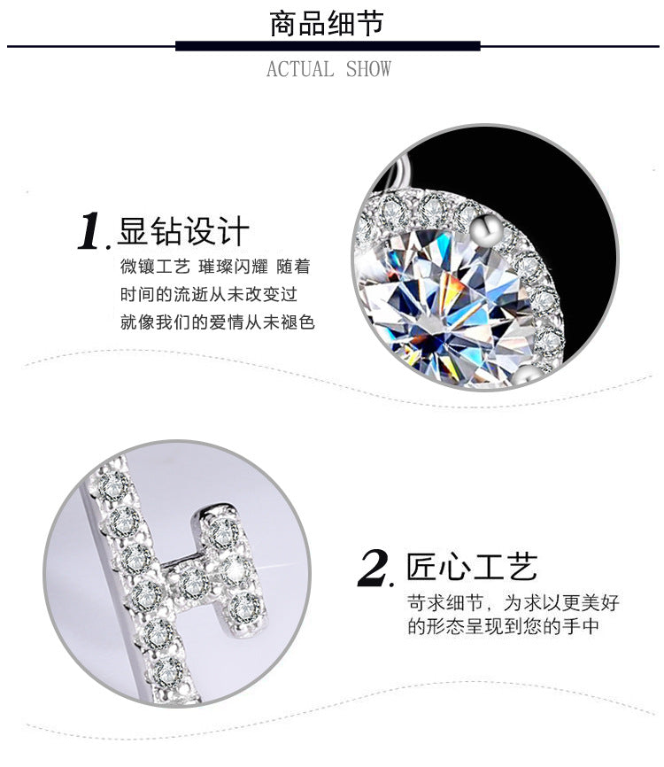 s925Sterling Silver Key Necklace Silver Pendant Moissanite Women's Classic Fashion Collarbone Chain In Stock Wholesale Jewelry