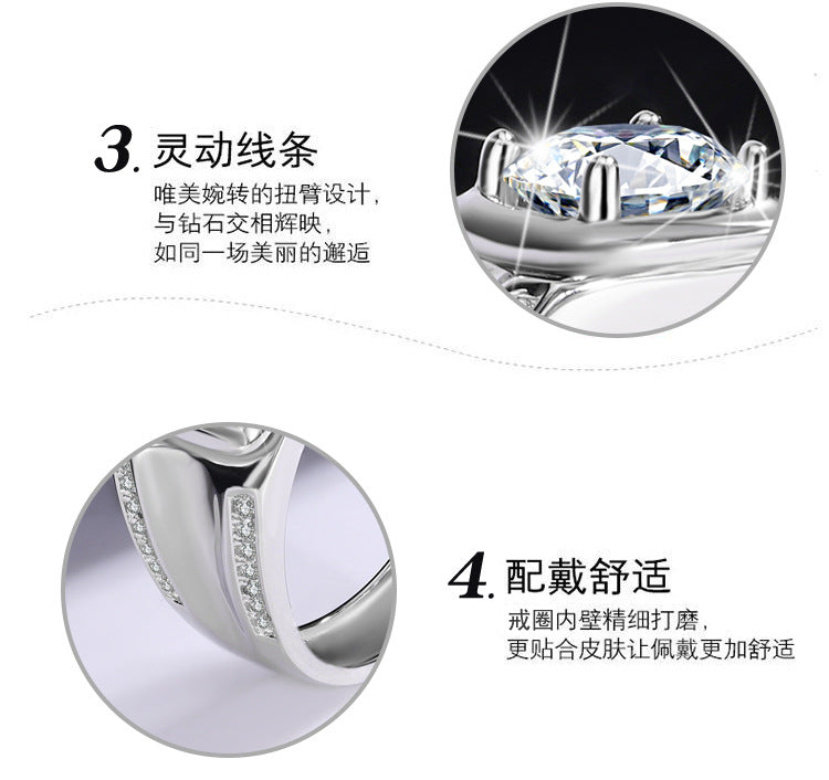 Source Manufacturer S925Pure Silver Moissanite Men's Ring1Carat Double Row Micro Inlaid Large Men's Ring Luxury European and American Fashion
