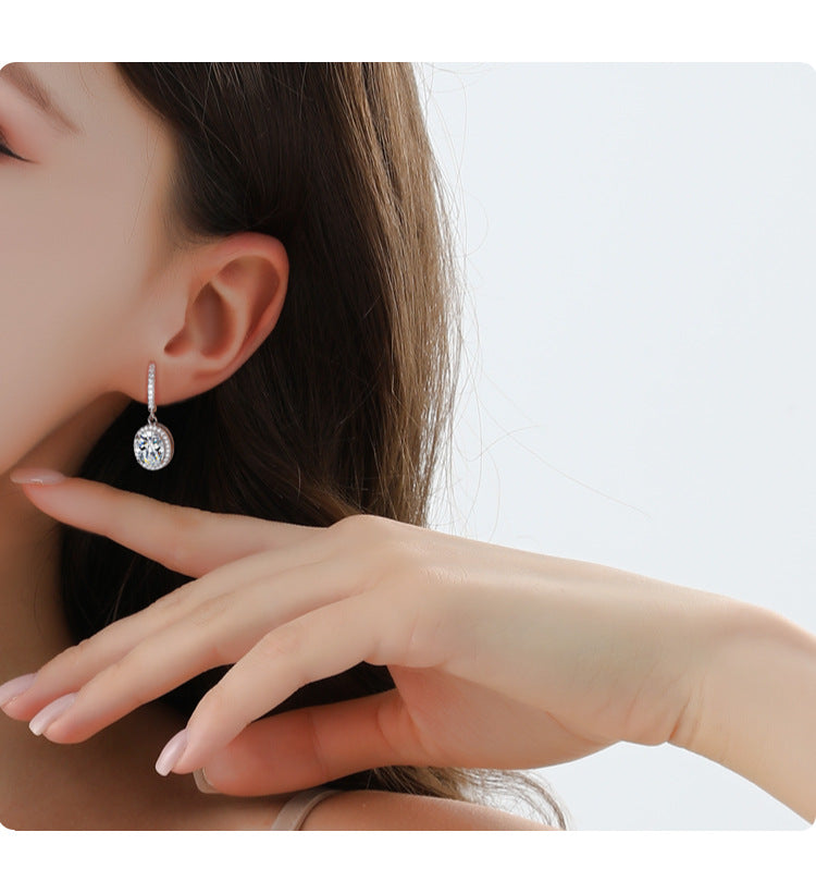 Moissanite S925Sterling Silver Classic Egg-Shaped Earrings Irregular Moissanite Stud Earrings Women Fashion High-End Ear Jewelry Wholesale