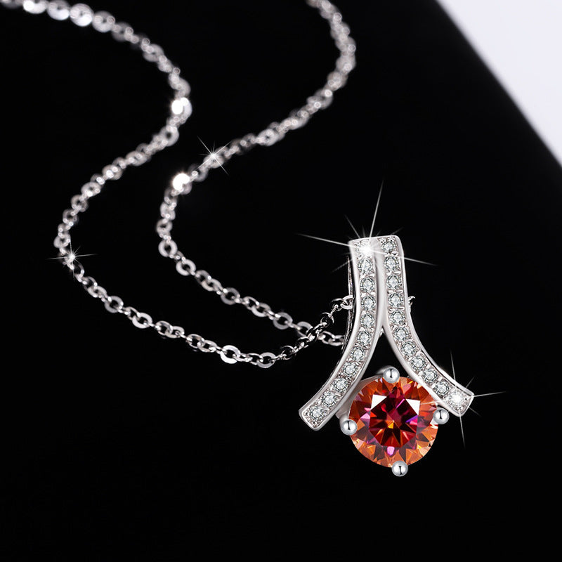 s925Sterling Silver Herringbone Necklace Silver Pendant Moissanite Necklace for Women Classic Fashion Collarbone Chain In Stock Wholesale