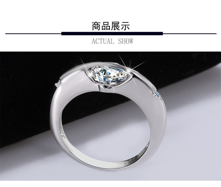 Cross-border hot selling S925Sterling Silver Moissanite Sparkling Planet Surrounding Rotating High-end Women's Ring Factory Wholesale