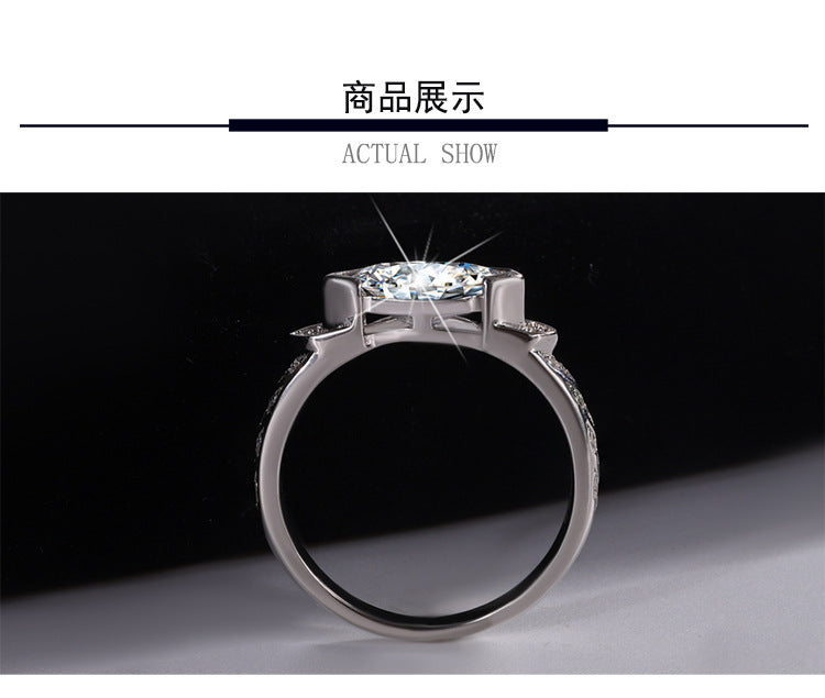 Europe and america cross border S925Silver Eye of Horus 1Clara Eye Moissanite Ring Hip-Hop American Style Unisex