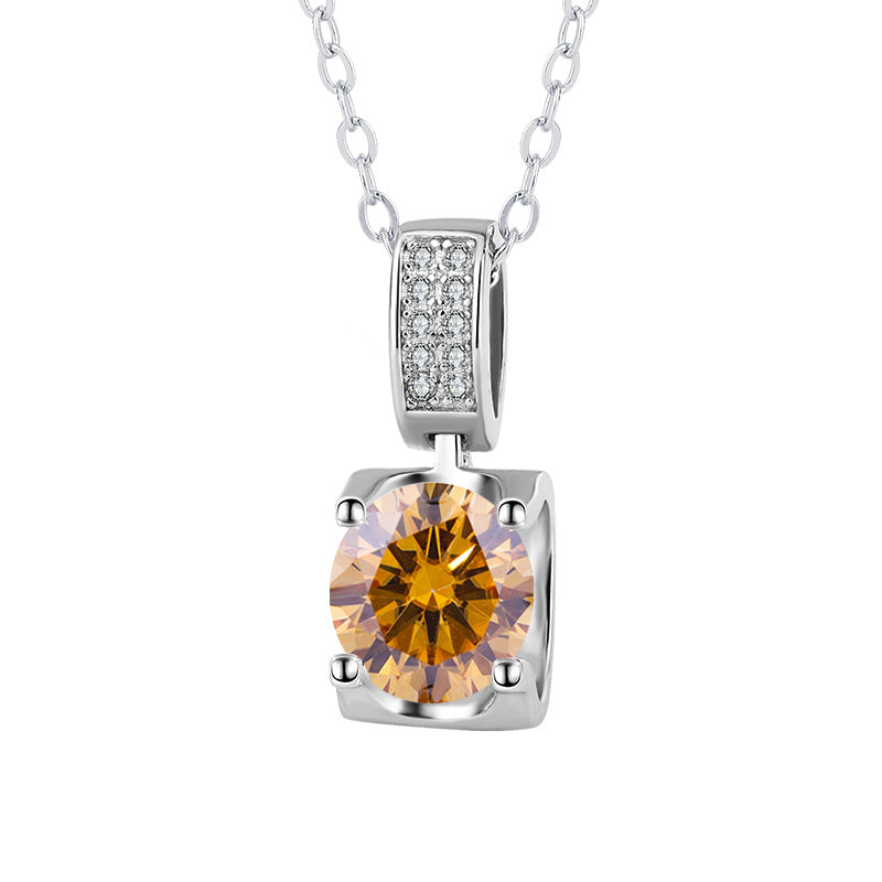 s925Sterling Silver Platinum Plated Micro Inlaid Bull Head Silver Pendant Moissanite Necklace for Women Classic Fashion Collarbone Chain Wholesale