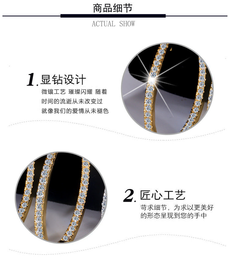 Cross-border European and American Style Large Hoop Earrings S925Sterling Silver Earrings Women's Fashion High-end Moissanite Earrings Factory Wholesale
