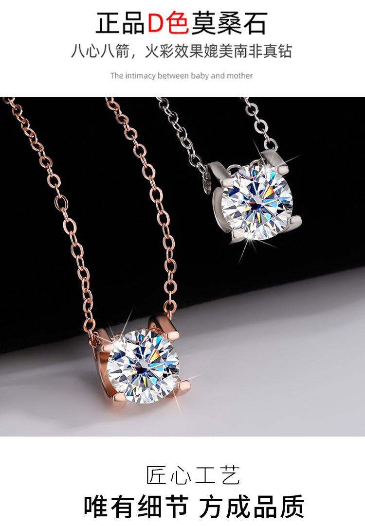 s925Pure Silver Bull Head Necklace Silver Pendant Moissanite Necklace for Women Classic Fashion Collarbone Chain In Stock Wholesale