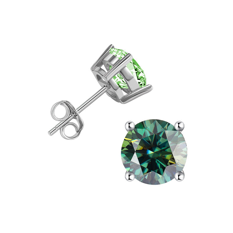 Exclusive for cross-border s925Silver Genuine Moissanite Four-Prong Earrings Elegant Simple Moissanite Gift Earrings Source