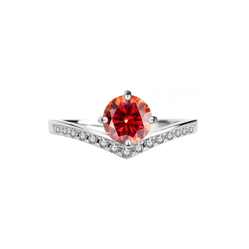 Sterling Silver Platinum Plated Moissanite Passable Diamond Pen Moissanite Crown Genuine Diamond Ring Simulated Diamond Proposal Wedding Ring