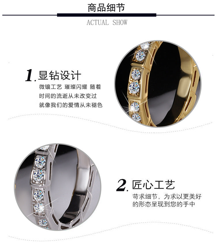 Cross-Border S925Pure Silver Korean Style Snake Ring High Micro Inlaid Full Diamond Fashion Versatile Unisex Ring Factory Wholesale