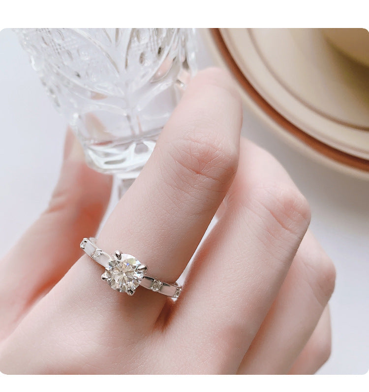 Exclusive for cross-border S925Pure Silver Moissanite Sun Never Sets Women's Diamond Ring Fashion Light Luxury Style Women's Wedding Ring Wholesale