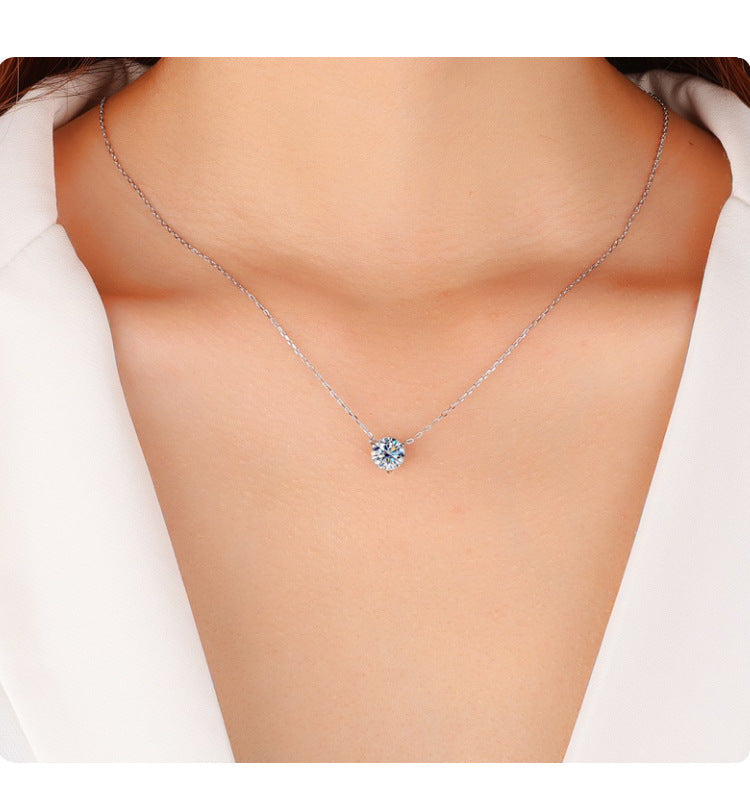 S925Sterling Silver Classic Three-Claw Necklace Non-Fading Women's Pendant Light Luxury Fashion High-End Clavicle Chain Factory Wholesale