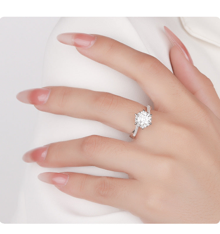 Hot Sale S925Sterling Silver Ring for Women with Moissanite Star Weave Twist Armband, High-end Moissanite Diamond Women's Ring, Factory Wholesale