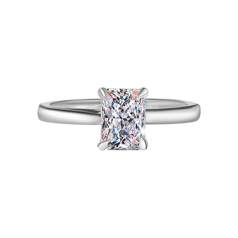 Aliexpress Hot Sale S925Pure Silver Moissanite Ring D Color1Clarety Cut Moissanite Ring Wholesale