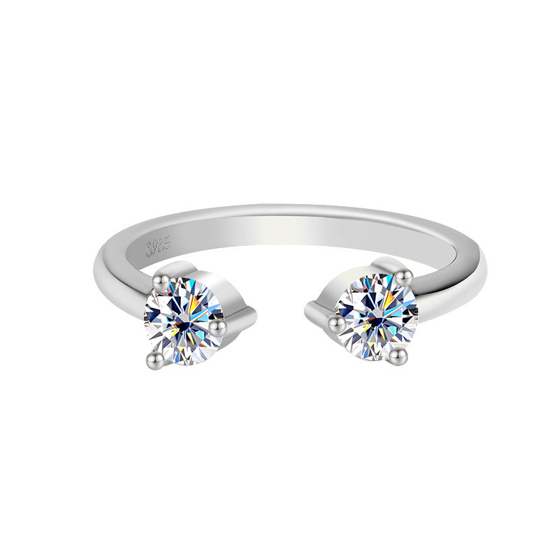 S925Sterling Silver Couple Matching Rings for Women, Moissanite Diamond Set Rings, Stackable Rings, High-end Women's Rings, Factory Wholesale