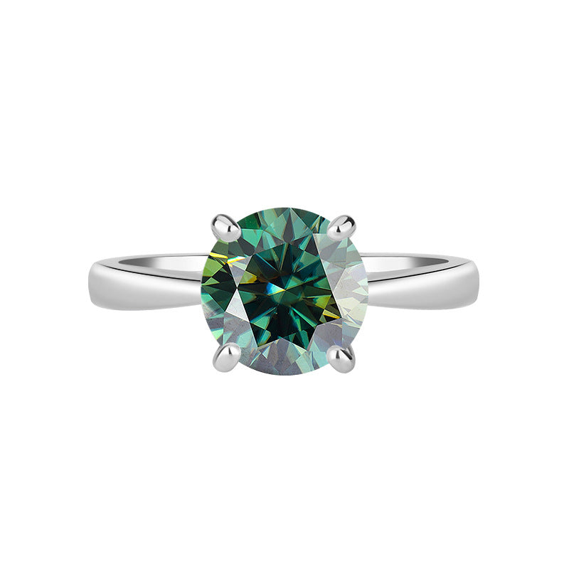 S925Sterling Silver Ring Classic Four-Prong Moissanite Ring Women's Crown Proposal Ring Wholesale