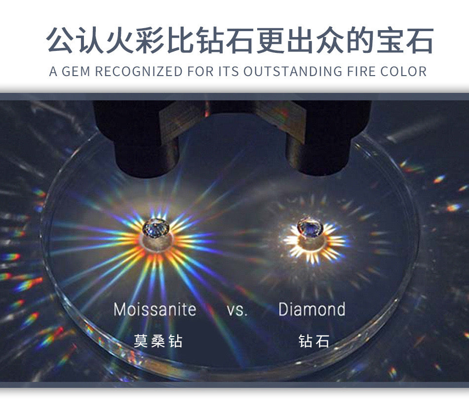 #301 S925 Moissanite 3ct mainstone+0.8ct Deputy stone