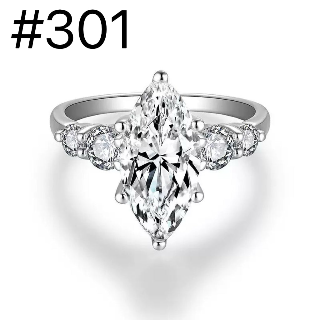 #301 S925 Moissanite 3ct mainstone+0.8ct Deputy stone
