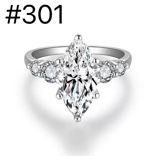 #301 S925 Moissanite 3ct mainstone+0.8ct Deputy stone