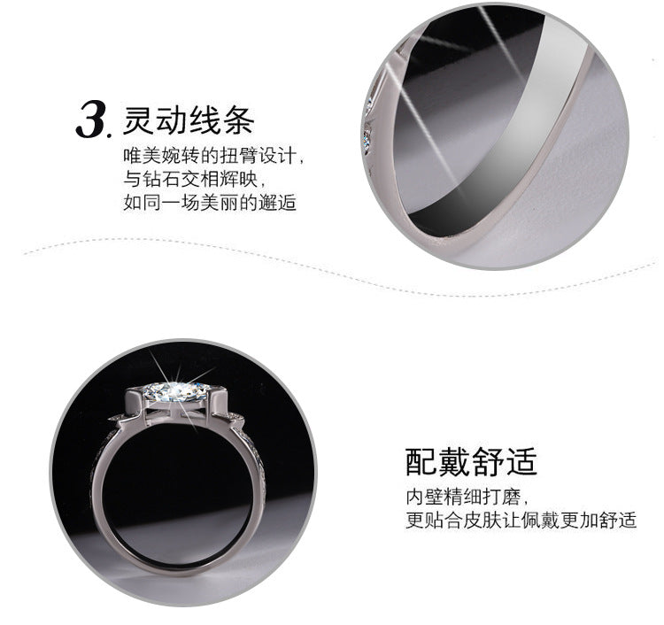 Europe and america cross border S925Silver Eye of Horus 1Clara Eye Moissanite Ring Hip-Hop American Style Unisex