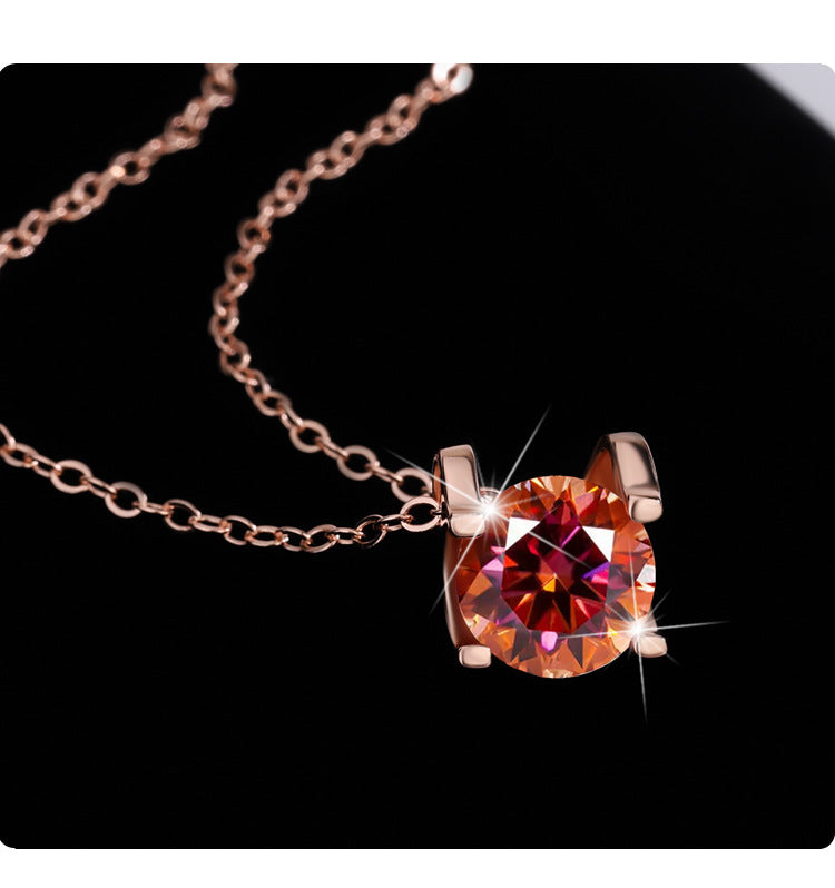 s925Sterling Silver Colorful Moissanite Diamond Bull Head Necklace for Women Classic Pendant Women's Fashion Hot Sale Clavicle Chain Wholesale