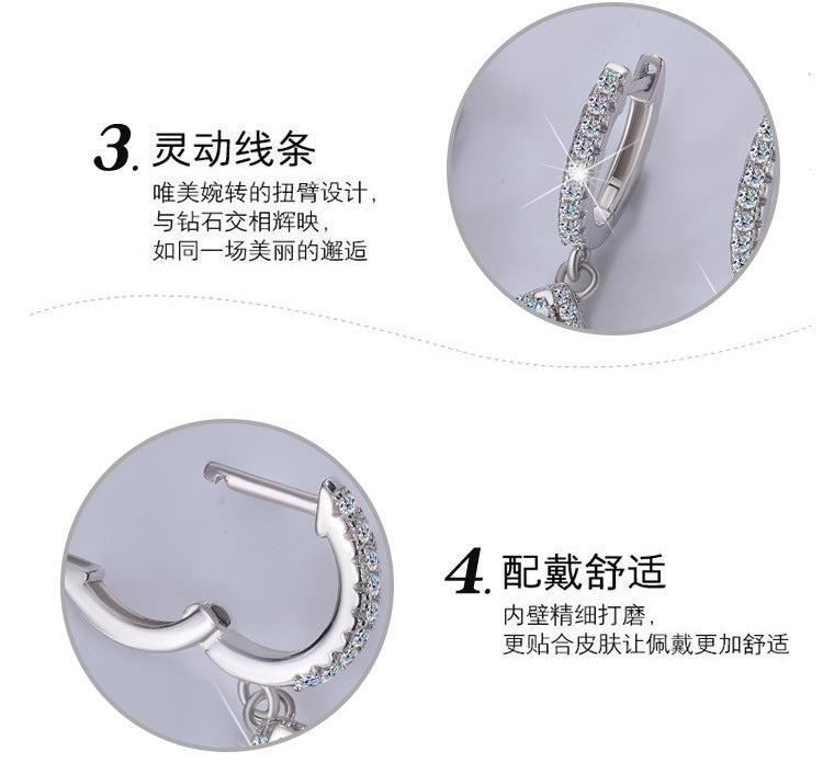 Cross-border wholesale Moissanite Earrings S925Sterling Silver Earrings Classic Premium Water Drop Pear Shape Earrings Moissanite Stud Earrings