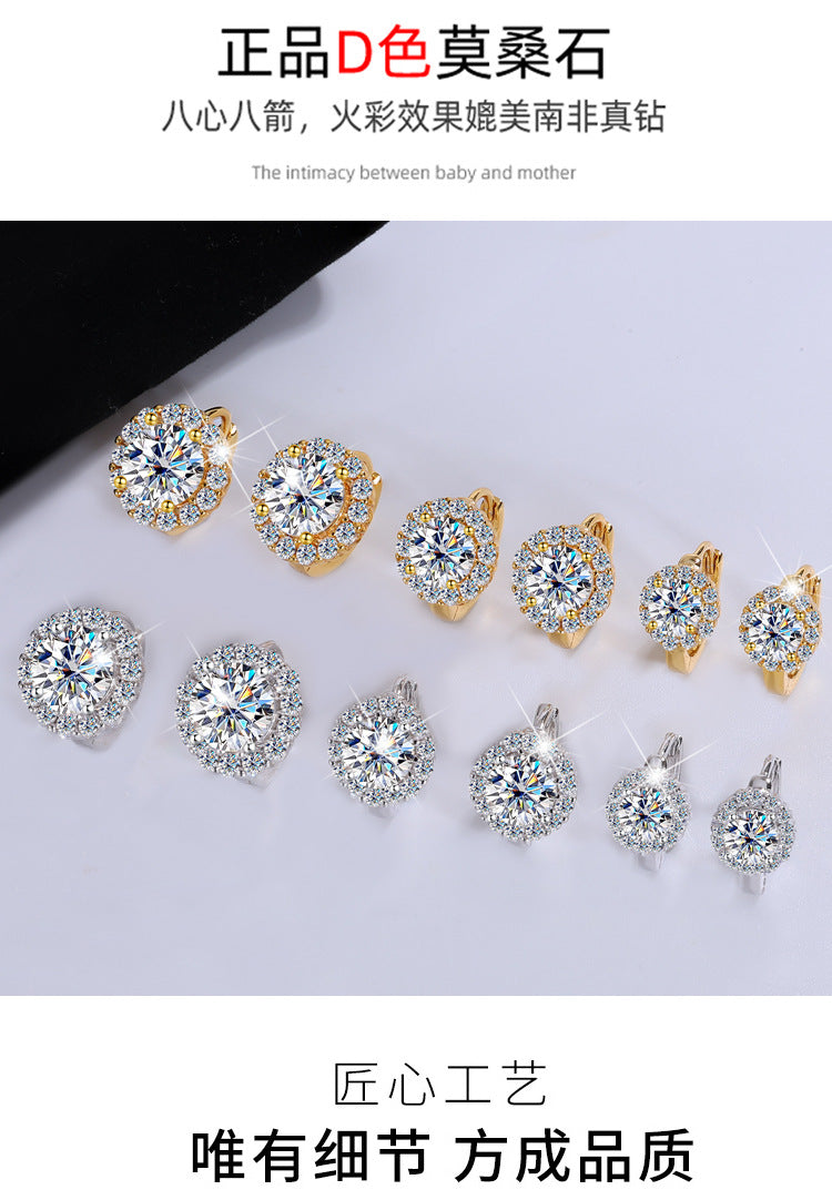 Best seller in europe and america S925Silver Moissanite Sunflower Earrings Simple Fashion Earrings Moissanite Diamond Earrings Factory Wholesale