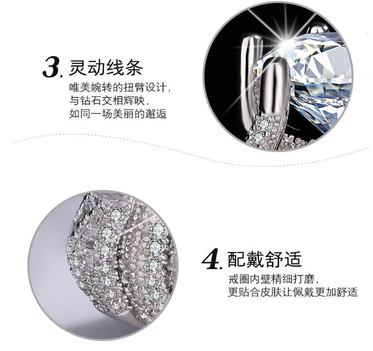 #501   925Pure Silver Genuine Moissanite Diamond Ring5Kara III Love Story Wedding Proposal Birthday Gift Ring for Girlfriend