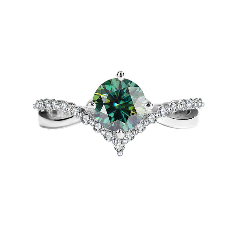 Cross-border hot selling S925Sterling Silver Moissanite Couple Rings Adjustable Open Proposal Wedding Rings Factory Wholesale