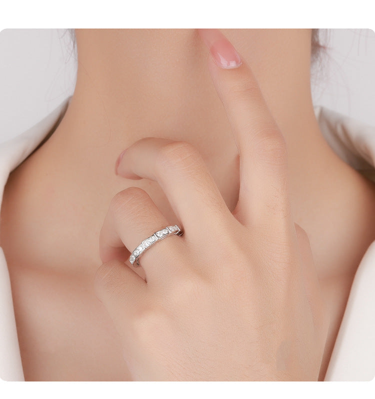 Cross-Border S925Pure Silver Korean Style Snake Ring High Micro Inlaid Full Diamond Fashion Versatile Unisex Ring Factory Wholesale