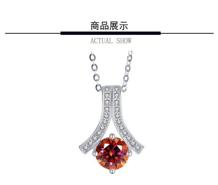 s925Sterling Silver Herringbone Necklace Silver Pendant Moissanite Necklace for Women Classic Fashion Collarbone Chain In Stock Wholesale