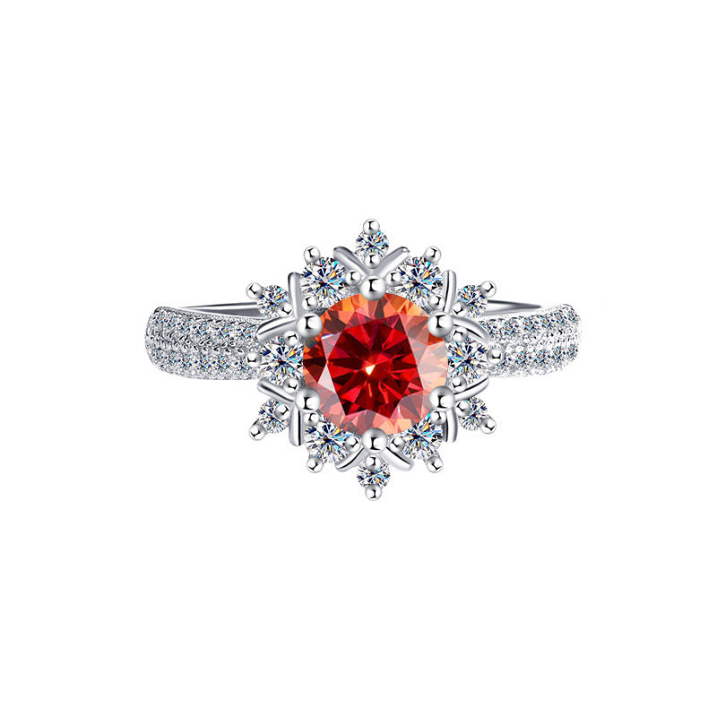 Cross-border new arrival S925Silver Moissanite Princess of First Snow1Carat Ring Female Wedding Gift Diamond Ring Spot Wholesale