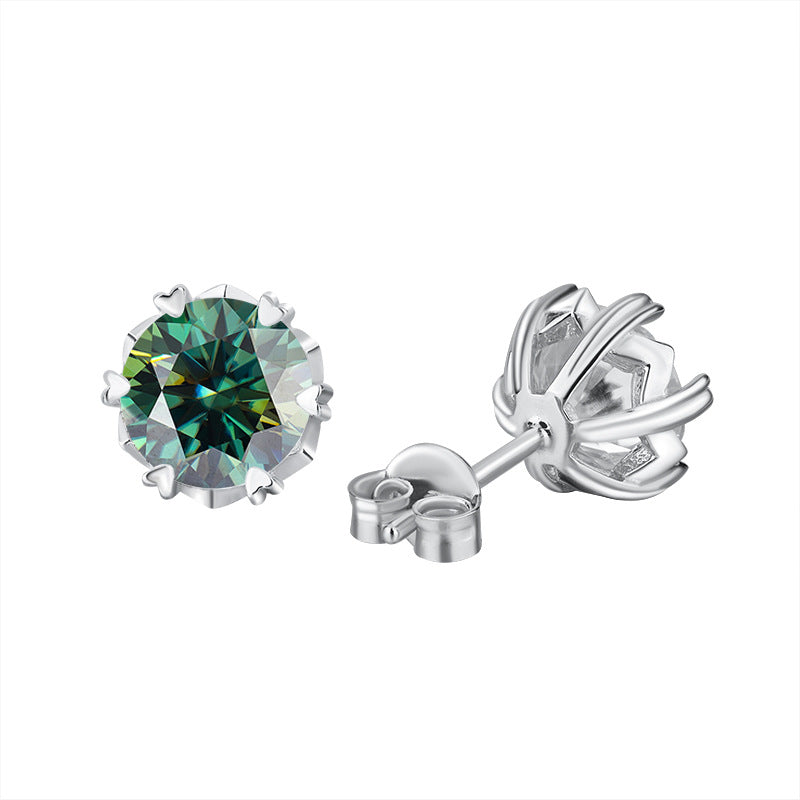 Cross-border hot selling S925Silver Genuine Moissanite Snowflake Earrings Elegant Simple Moissanite Ear Jewelry Factory Wholesale