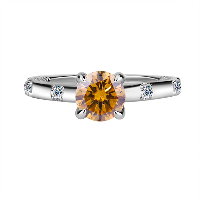 Exclusive for cross-border S925Pure Silver Moissanite Sun Never Sets Women's Diamond Ring Fashion Light Luxury Style Women's Wedding Ring Wholesale