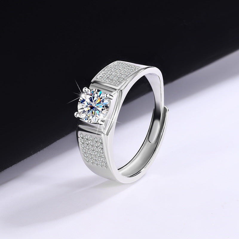 S925Sterling Silver Moissanite Couple Rings for Men and Women, Moissanite Jewelry for Proposal and Wedding, Wholesale from Factory Source