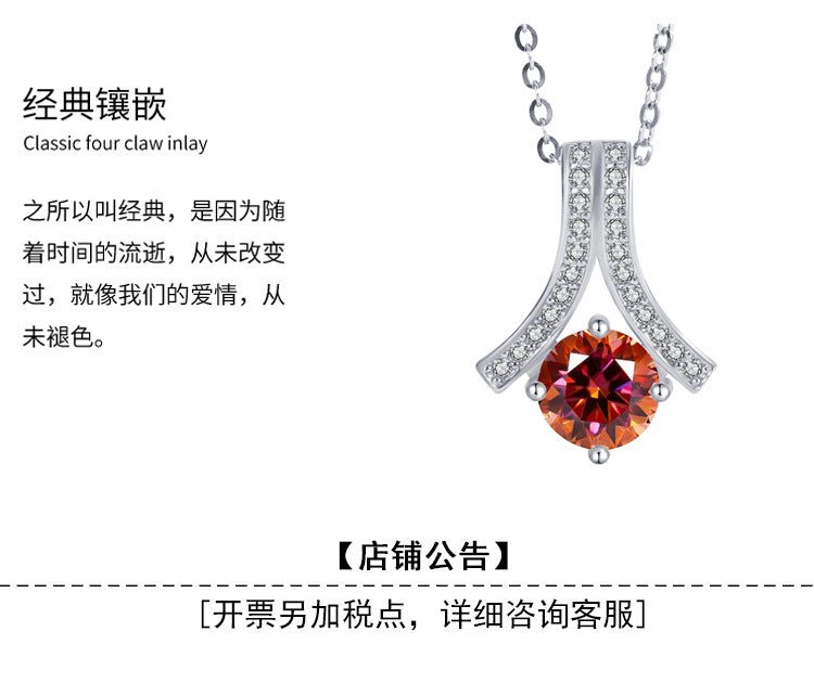 s925Sterling Silver Herringbone Necklace Silver Pendant Moissanite Necklace for Women Classic Fashion Collarbone Chain In Stock Wholesale