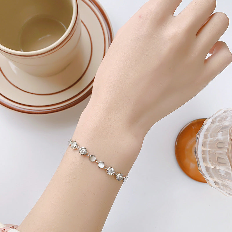 Cross-Border S925Pure Silver Sparkling Moissanite Bracelet High Fashion Exquisite Moissanite Jewelry Factory Wholesale