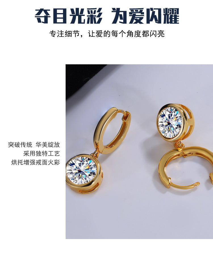 Cross-border wholesale Moissanite Bubble Earrings S925Silver Moissanite Earrings for Women Simple Fashion High-end Ear Jewelry