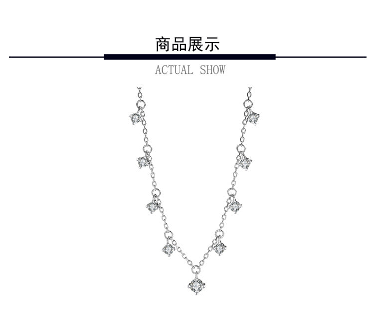 Cross-border Sparkling Moissanite Graff Collarbone Chain s925Sterling Silver1.1Carat Necklace Women's Light Luxury Fashion Accessories