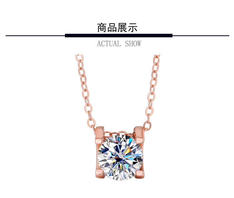 s925Pure Silver Bull Head Necklace Silver Pendant Moissanite Necklace for Women Classic Fashion Collarbone Chain In Stock Wholesale