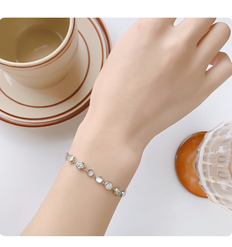 Cross-Border S925Pure Silver Sparkling Moissanite Bracelet High Fashion Exquisite Moissanite Jewelry Factory Wholesale