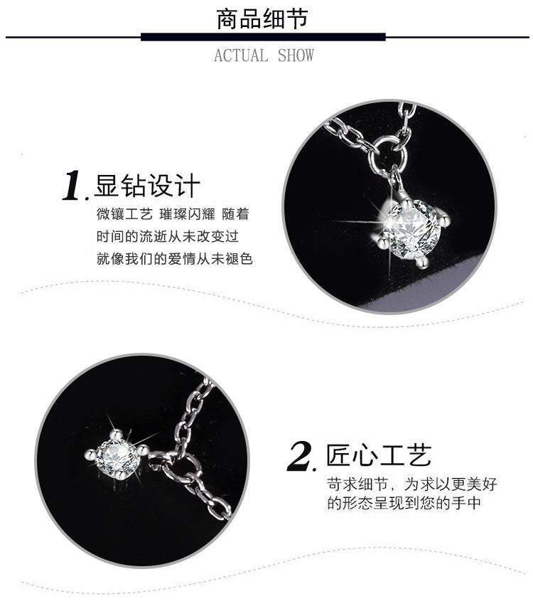 Cross-border Sparkling Moissanite Graff Collarbone Chain s925Sterling Silver1.1Carat Necklace Women's Light Luxury Fashion Accessories