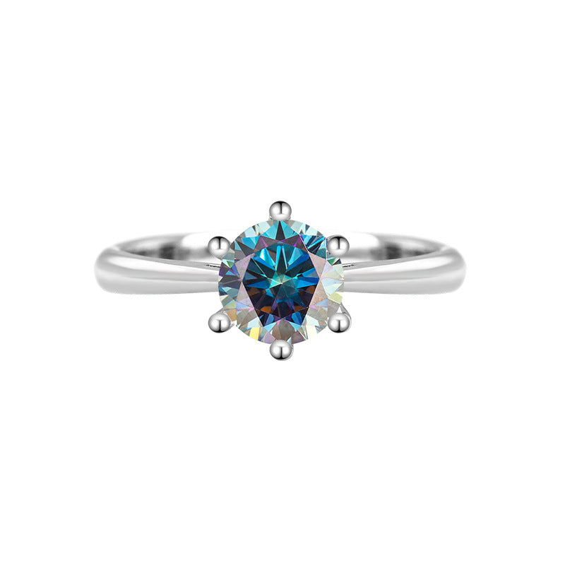 S925Sterling Silver Moissanite Classic Couple Rings Moissanite Jewelry Fashion Proposal Wedding Rings Factory Wholesale