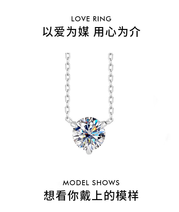 S925Sterling Silver Classic Three-Claw Necklace Non-Fading Women's Pendant Light Luxury Fashion High-End Clavicle Chain Factory Wholesale