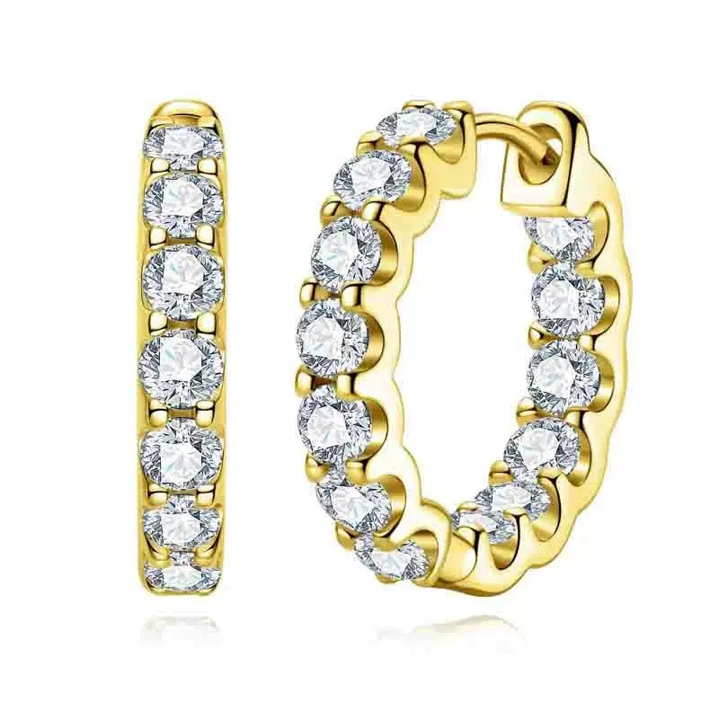 Europe and America S925Silver Moissanite Full Diamond Earrings High-end Fashion Bull Head Style Ear Clips Moissanite Stud Earrings Wholesale