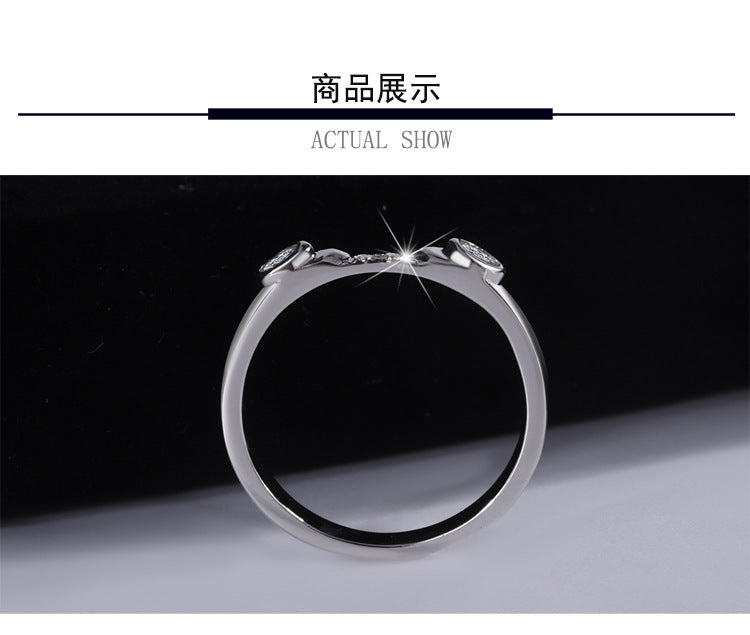 Cross-border hot selling S925Sterling Silver Cupid Moissanite Ring for Women Moissanite Women's Ring Wedding Band Factory Wholesale