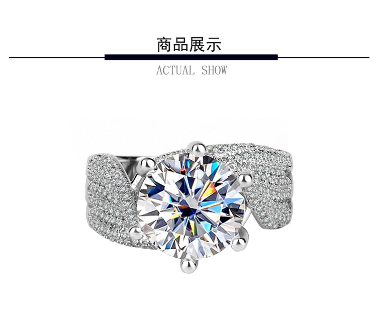 #501   925Pure Silver Genuine Moissanite Diamond Ring5Kara III Love Story Wedding Proposal Birthday Gift Ring for Girlfriend