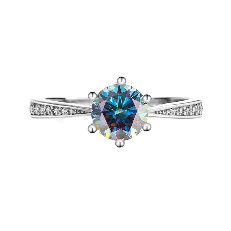 S925Sterling Silver Moissanite Couple Rings for Men and Women Moissanite Jewelry Proposal Wedding Rings Wholesale from Factory