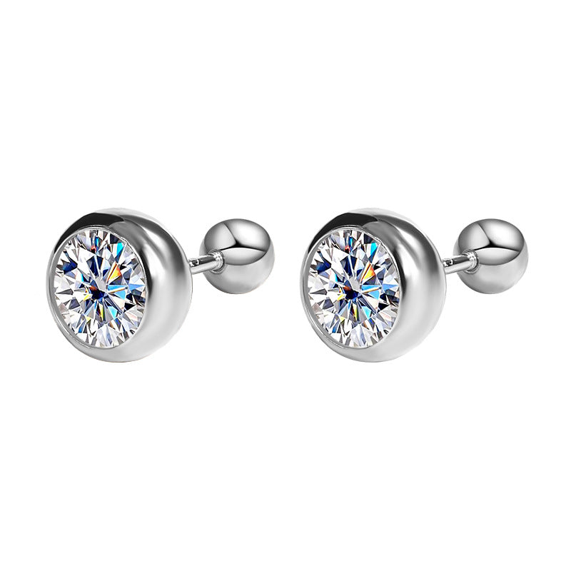 925Silver Moissanite Diamond Bubble Earrings for Women, Exquisite Super Sparkling Rose Gold Earrings, Elegant Fashionable High-end Earrings